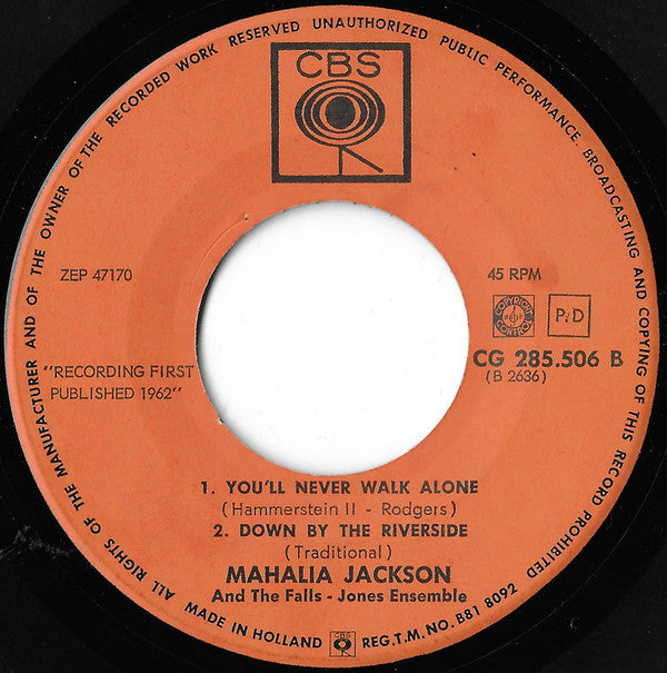 Mahalia Jackson : Summertime (7", EP)