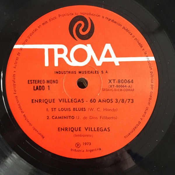 Enrique Villegas : 60 Años 3-8-73 (LP, Album)