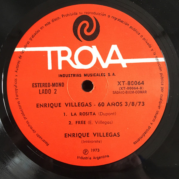 Enrique Villegas : 60 Años 3-8-73 (LP, Album)