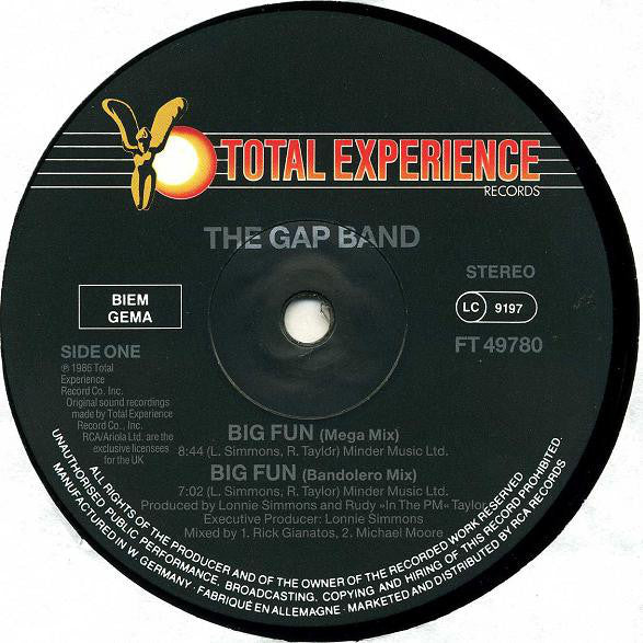 The Gap Band : Big Fun (12", Maxi)