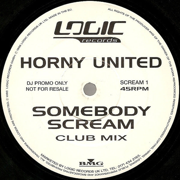 Horny United : Somebody Scream (12", Promo)