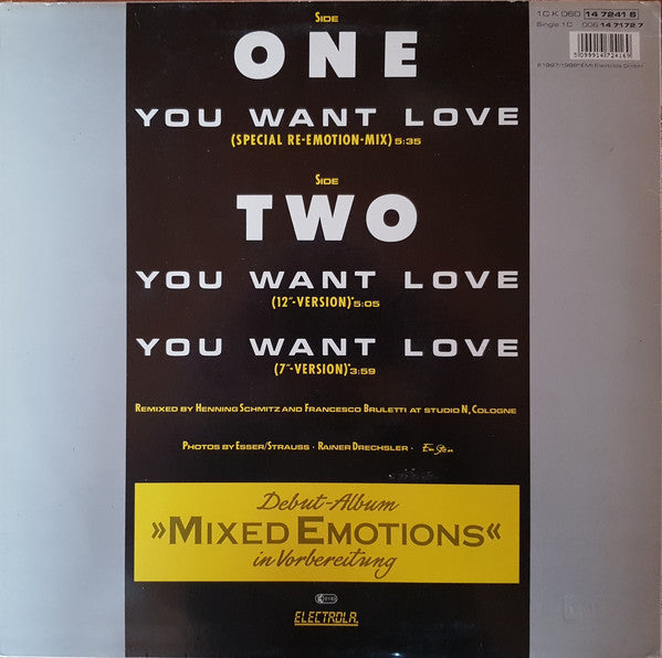 Mixed Emotions : You Want Love (Maria, Maria...) (Special Re-Emotion-Mix) (12", Maxi)