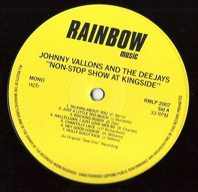 Johnny Vallons & The Deejays : Non-Stop Show At Kingside (LP, Album, Mono, RE)