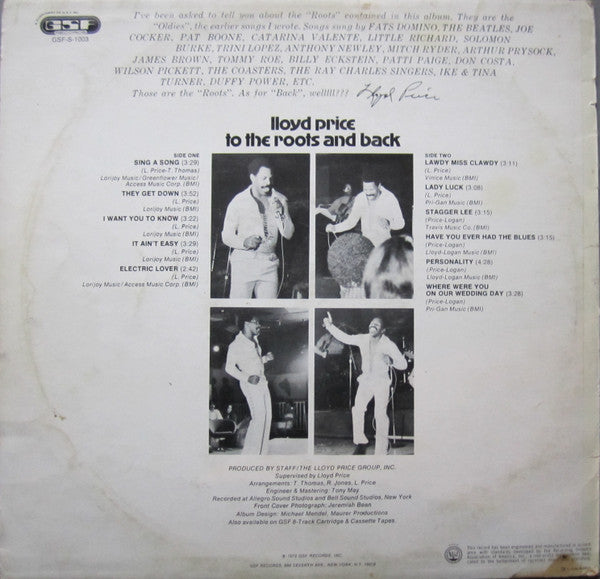 Lloyd Price : To The Roots And Back (LP, Album)