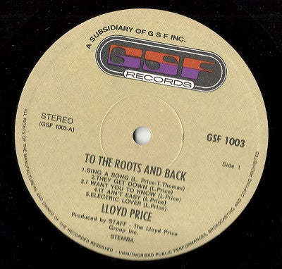 Lloyd Price : To The Roots And Back (LP, Album)