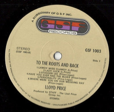 Lloyd Price : To The Roots And Back (LP, Album)