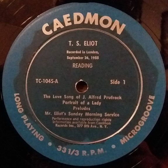 T. S. Eliot : T. S. Eliot Reading Poems And Choruses (LP, Album)