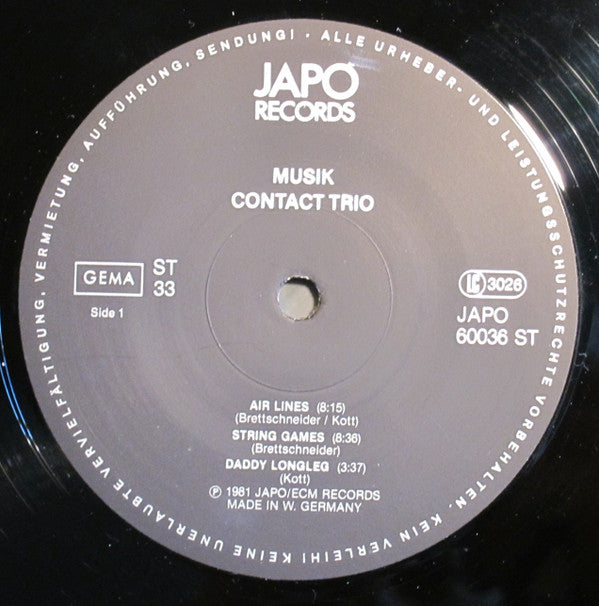 Contact Trio : Musik (LP, Album)