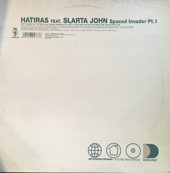 Hatiras Feat. Slarta John : Spaced Invader Pt. 1 (12")