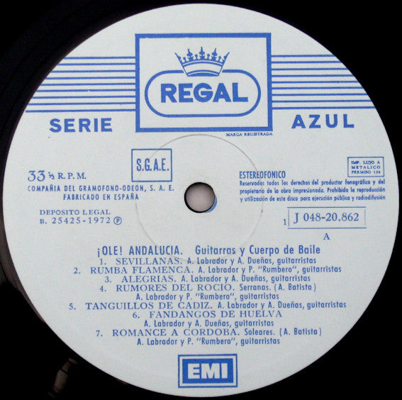 Alfonso Labrador, Antonio Dueñas, Pepe Rumbero : ¡Olé! Andalucia - Guitarras Y Cuerpo De Baile (LP)