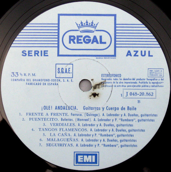 Alfonso Labrador, Antonio Dueñas, Pepe Rumbero : ¡Olé! Andalucia - Guitarras Y Cuerpo De Baile (LP)