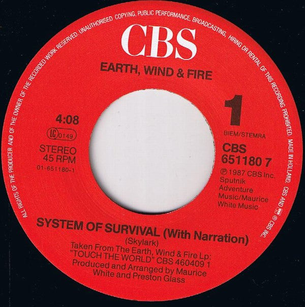 Earth, Wind & Fire : System Of Survival (7", Single)