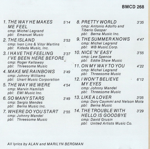 Greetje Kauffeld : Meets Alan & Marilyn Bergman. On My Way To You (CD, Album)