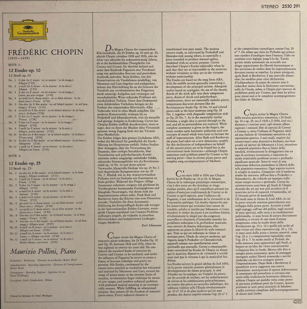 Frédéric Chopin, Maurizio Pollini : Études Op. 10 & Op. 25 (LP, Album)