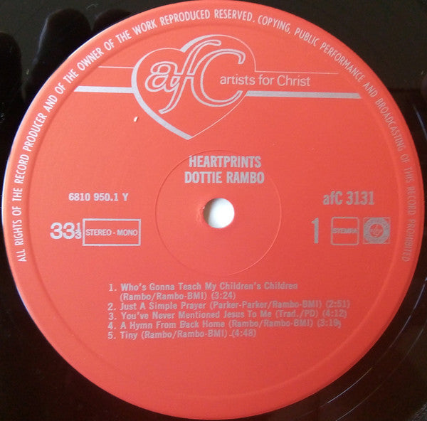 Dottie Rambo : Heart Prints (LP, Album)
