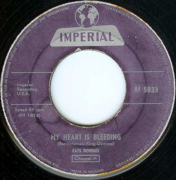 Fats Domino : My Real Name / My Heart Is Bleeding (7", Lar)