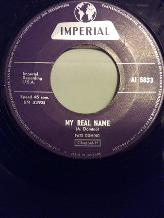 Fats Domino : My Real Name / My Heart Is Bleeding (7", Lar)