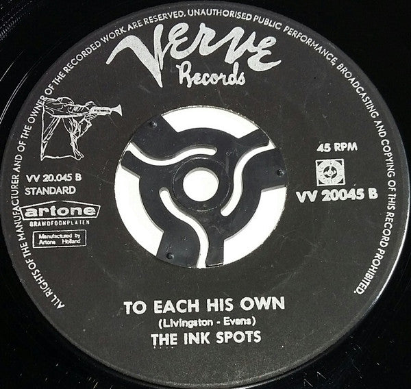 The Ink Spots : Into Each Life Some Rain Must Fall  (7")