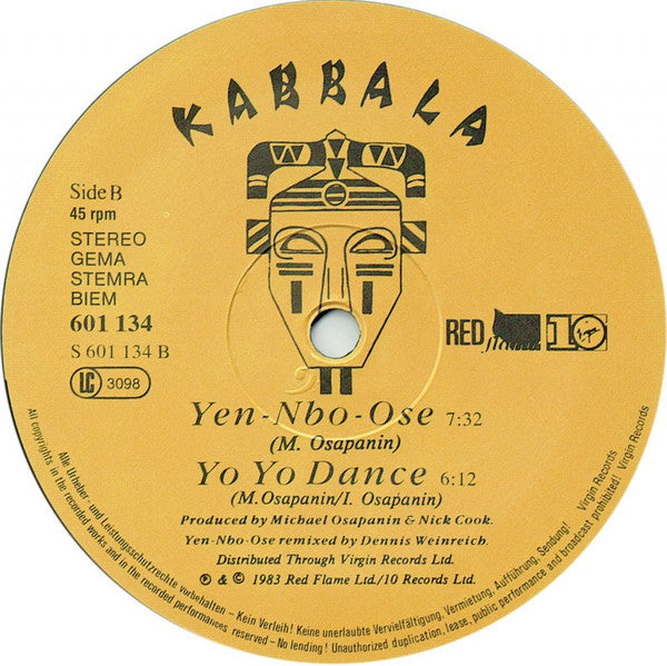 Kabbala : Extended Dance Mixes (12", EP)