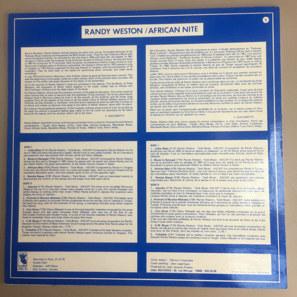 Randy Weston : African Nite (LP, Album, RE)