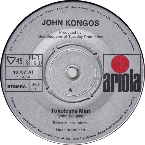 John Kongos : Tokoloshe Man (7", Single)