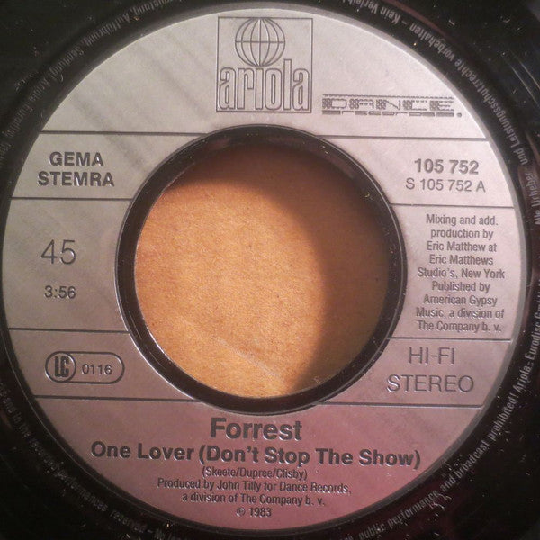 Forrest : One Lover (Don't Stop The Show) (7", Single)