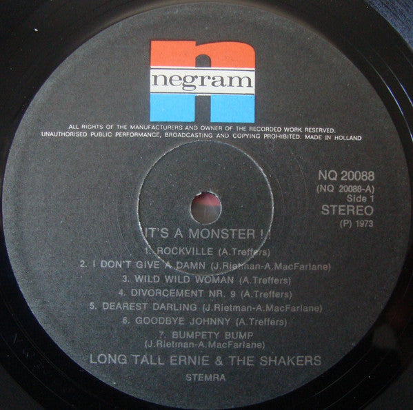 Long Tall Ernie And The Shakers : It's A Monster (LP, Album)