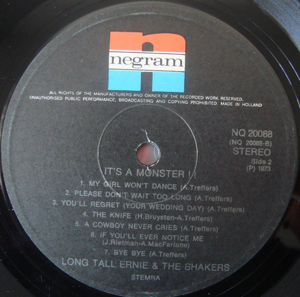 Long Tall Ernie And The Shakers : It's A Monster (LP, Album)