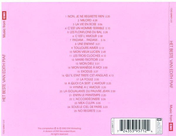 Edith Piaf : Het Beste Van Edith Piaf (CD, Comp)