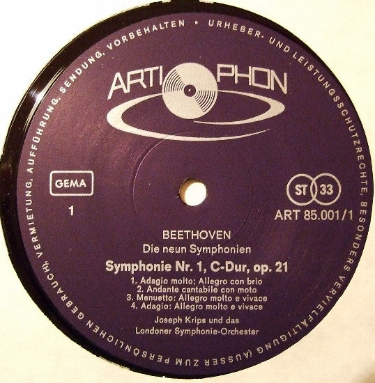 Ludwig van Beethoven / Josef Krips Und Das London Symphony Orchestra : Die Neun Symphonien (7xLP, RP + Box)
