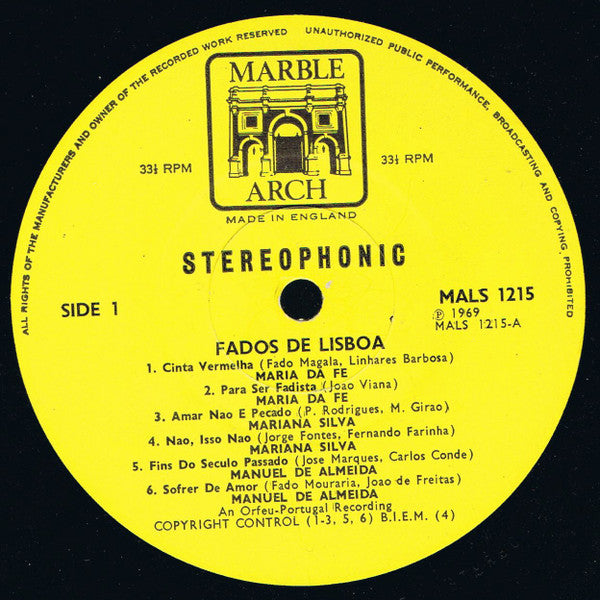 Various : Fados De Lisboa (LP, Comp)