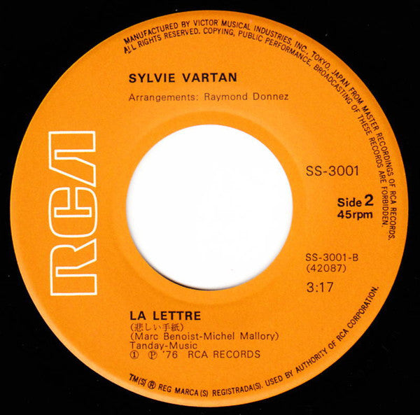 Sylvie Vartan : そよ風のブロンド = Qu'Est-Ce Qui Fait Pleurer Les Blondes?  (7", Single)