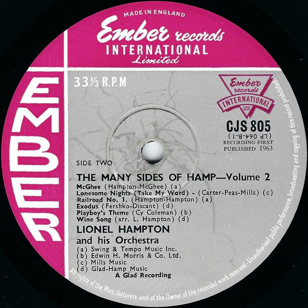 Lionel Hampton And His Orchestra : The Many Sides Of Hamp - Volume 2 (LP, Album)
