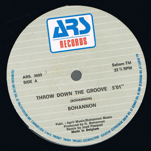 Hamilton Bohannon : Throw Down The Groove (86 Remix) / Let's Start The Dance (86 Remix) (12")