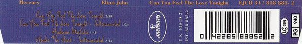 Elton John : Can You Feel The Love Tonight (CD, Maxi)