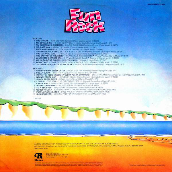 Various : Fun Rock - 24 Cheery Chartbusters (LP, Comp, Mono)