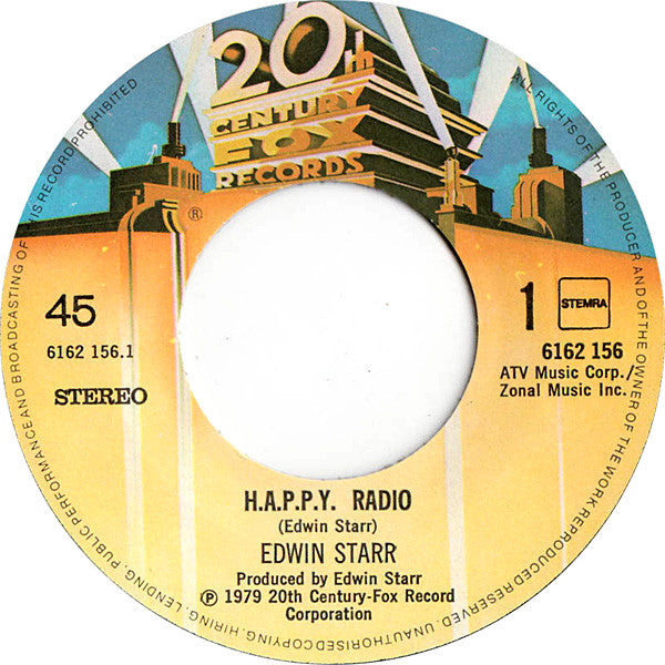 Edwin Starr : H.A.P.P.Y. Radio (7", Single)