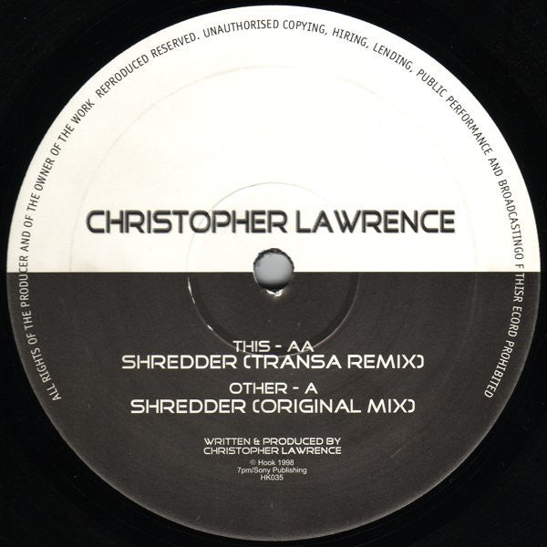 Christopher Lawrence : Shredder (12")