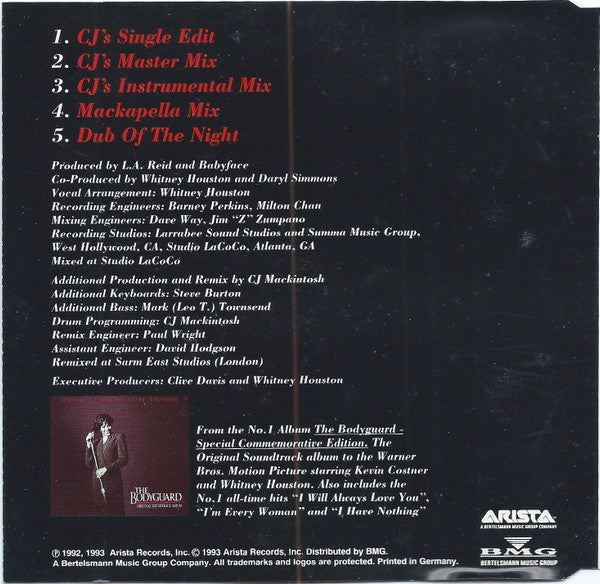 Whitney Houston : Queen Of The Night (CD, Maxi)