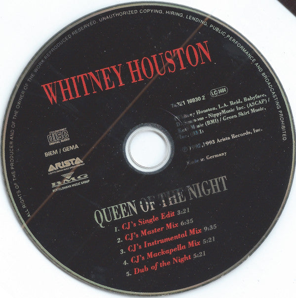 Whitney Houston : Queen Of The Night (CD, Maxi)