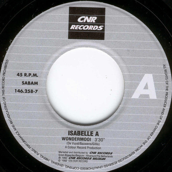 Isabelle A : Wondermooi (7", Single)