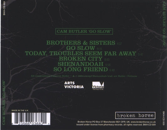 Cam Butler : Go Slow (CD, Album)
