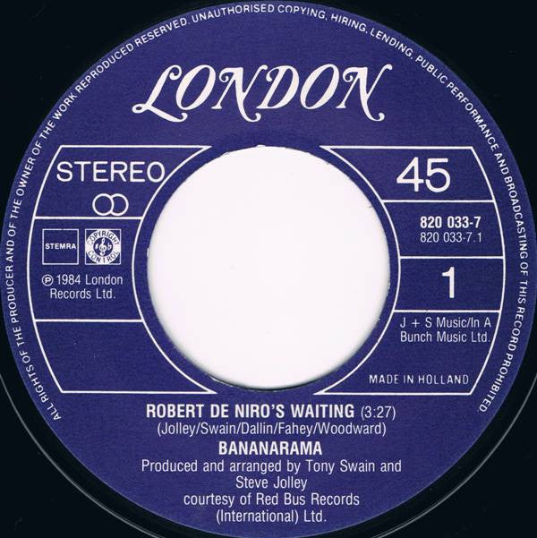 Bananarama : Robert De Niro's Waiting... (7", Single)