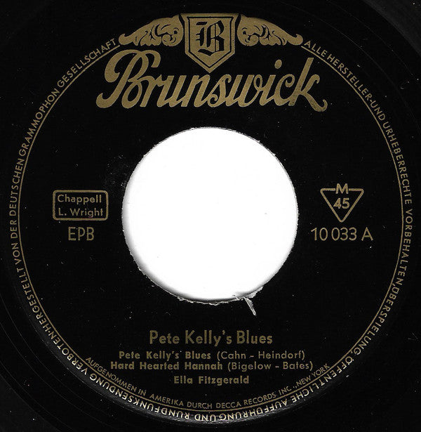 Ella Fitzgerald : Pete Kelly's Blues (7", EP)