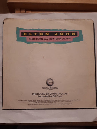 Elton John : Blue Eyes (7", Single, Promo)