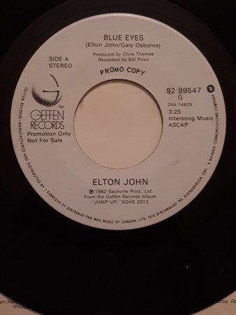 Elton John : Blue Eyes (7", Single, Promo)