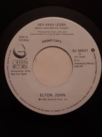 Elton John : Blue Eyes (7", Single, Promo)