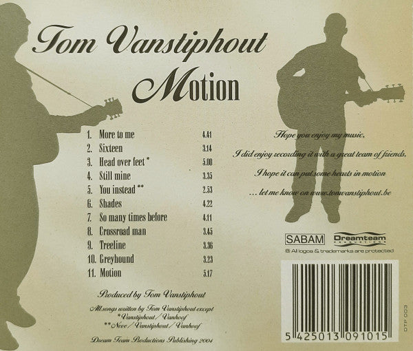 Tom Vanstiphout : Motion (CD, Album)