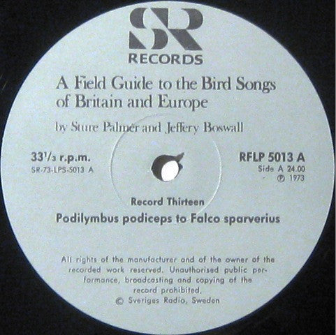 Sture Palmér, Jeffery Boswall : The Peterson Field Guide To The Bird Songs Of Britain And Europe, Record 13 (LP)