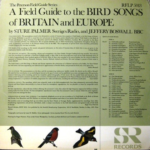 Sture Palmér, Jeffery Boswall : The Peterson Field Guide To The Bird Songs Of Britain And Europe, Record 13 (LP)